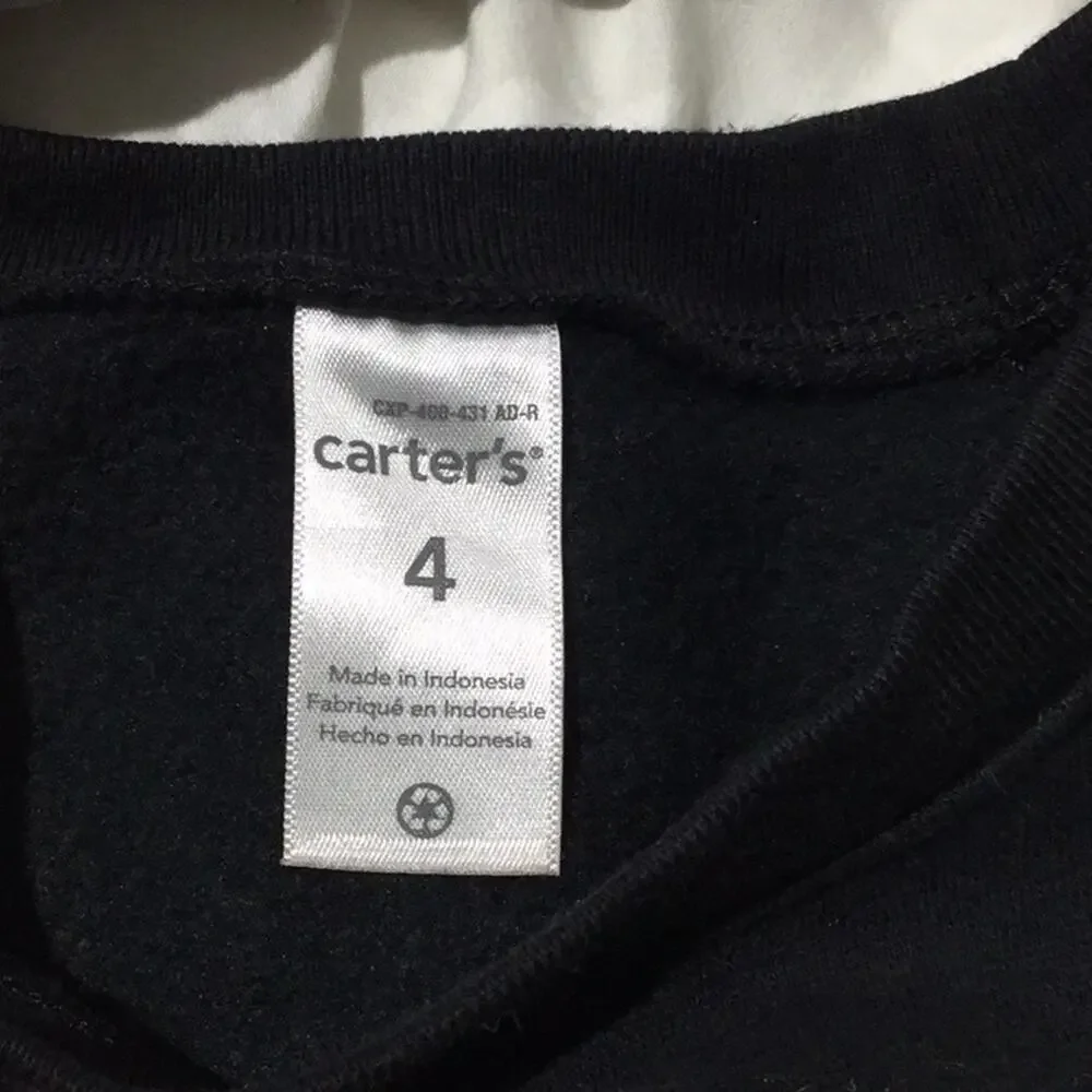 Carters 4t Black sweatshirt with bunny worn once